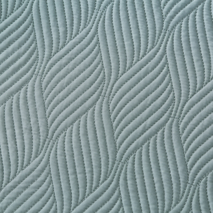 91家纺网 家纺一手货源 找家纺 OL家纺 2025新款60S兰精天丝带刺绣防滑床盖 灰绿