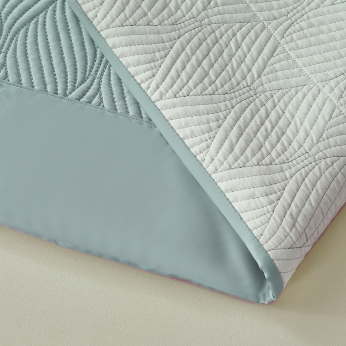 91家纺网 家纺一手货源 找家纺 OL家纺 2025新款60S兰精天丝带刺绣防滑床盖 灰绿