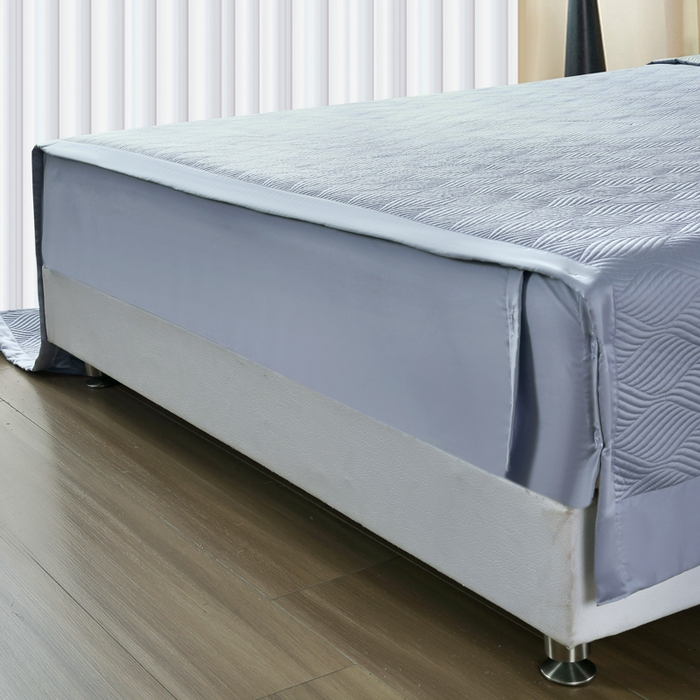 91家纺网 家纺一手货源 找家纺 OL家纺 2025新款60S兰精天丝带刺绣防滑床盖 灰紫