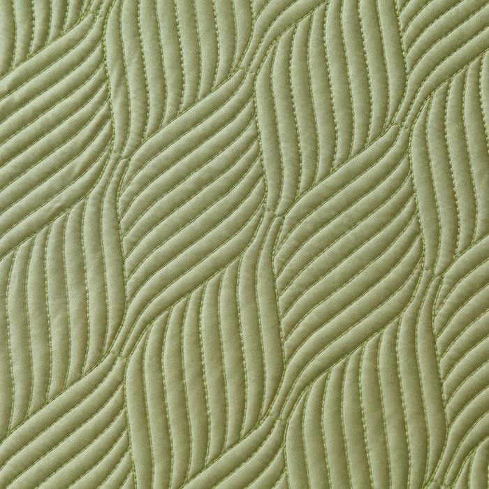 91家纺网 家纺一手货源 找家纺 OL家纺 2025新款60S兰精天丝带刺绣防滑床盖 抹茶绿