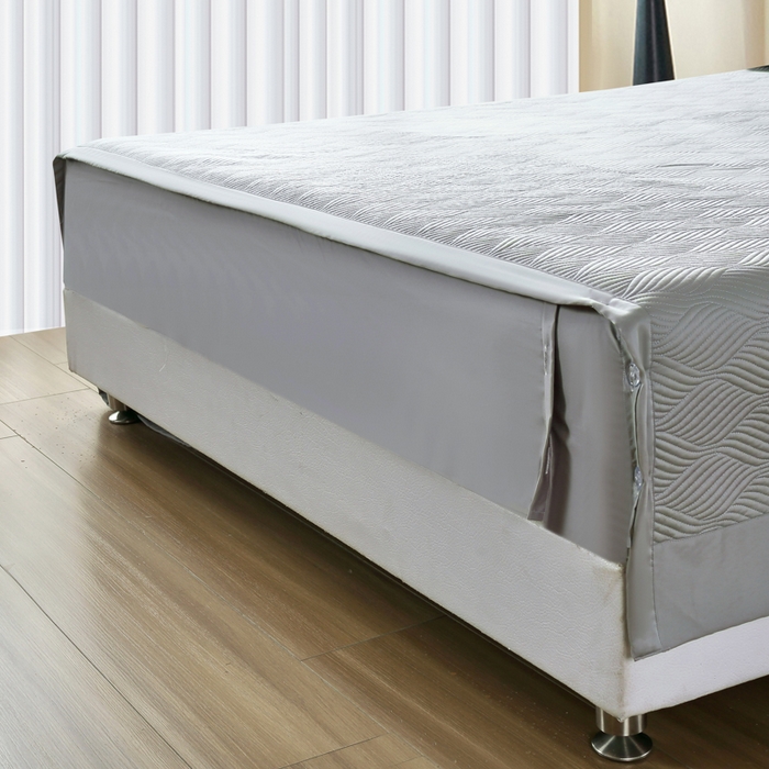 91家纺网 家纺一手货源 找家纺 OL家纺 2025新款60S兰精天丝带刺绣防滑床盖 深灰