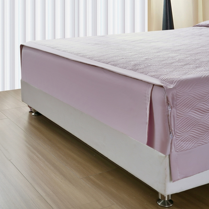 91家纺网 家纺一手货源 找家纺 OL家纺 2025新款60S兰精天丝带刺绣防滑床盖 香芋紫