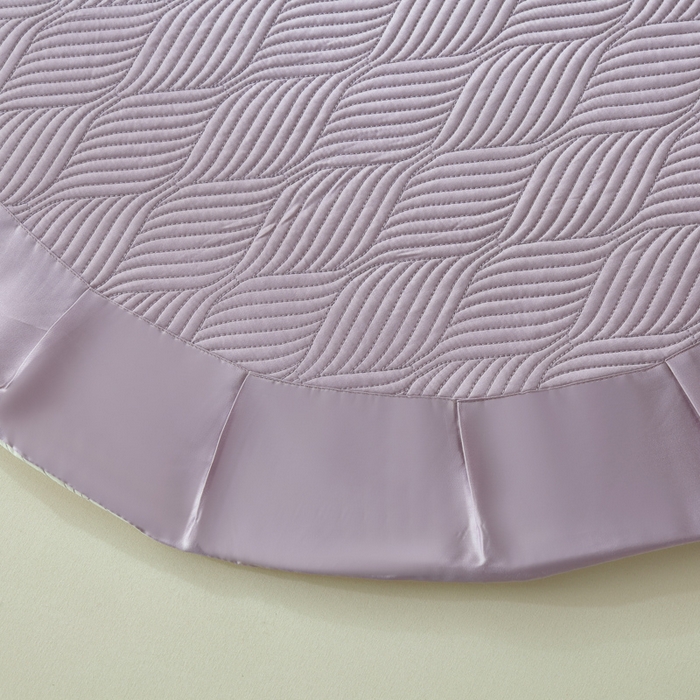 91家纺网 家纺一手货源 找家纺 OL家纺 2025新款60S兰精天丝带刺绣防滑床盖 香芋紫