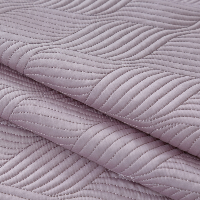 91家纺网 家纺一手货源 找家纺 OL家纺 2025新款60S兰精天丝带刺绣防滑床盖 香芋紫