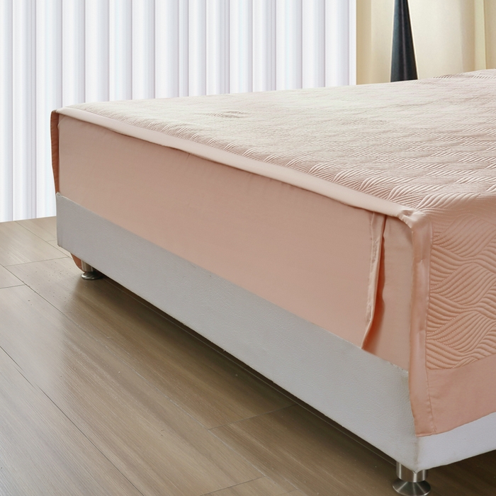 91家纺网 家纺一手货源 找家纺 OL家纺 2025新款60S兰精天丝带刺绣防滑床盖 玉色