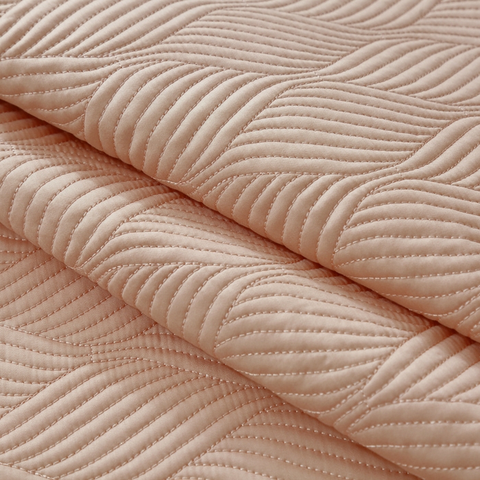 91家纺网 家纺一手货源 找家纺 OL家纺 2025新款60S兰精天丝带刺绣防滑床盖 玉色