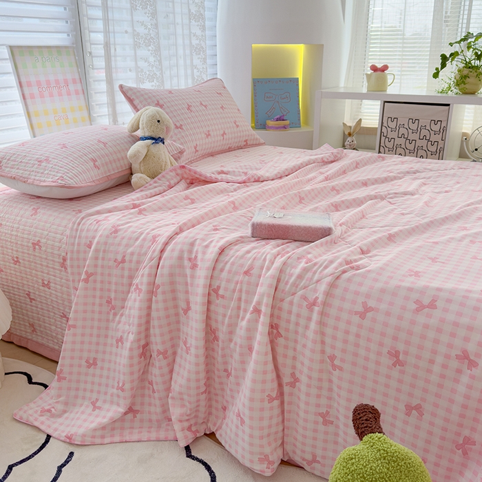 91家纺网 家纺一手货源 找家纺 （总）赫梵茜 2025春夏新款锦氨凉感丝冰皮软席床盖夏被夏凉被空调被四件套