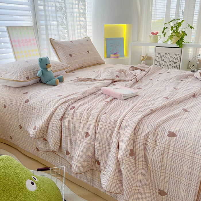 91家纺网 家纺一手货源 找家纺 （总）赫梵茜 2025春夏新款锦氨凉感丝冰皮软席床盖夏被夏凉被空调被四件套