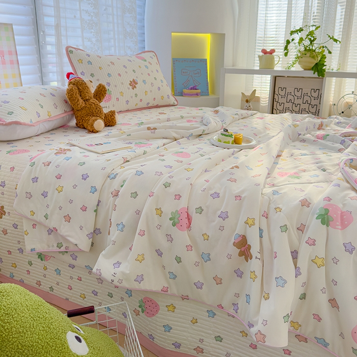 91家纺网 家纺一手货源 找家纺 （总）赫梵茜 2025春夏新款锦氨凉感丝冰皮软席床盖夏被夏凉被空调被四件套