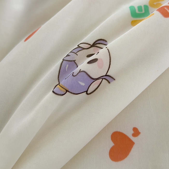 91家纺网 家纺一手货源 找家纺 赫梵茜 2025春夏新款无套路不墨迹锦氨凉感丝双面印花小冰皮夏被夏凉被空调被可机洗 小团子