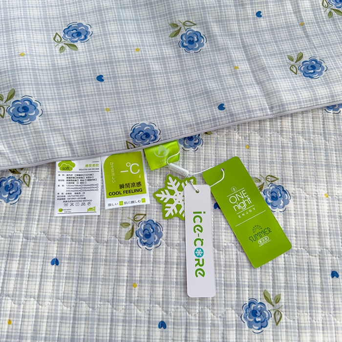 91家纺网 家纺一手货源 找家纺 赫梵茜 2025春夏新款锦氨凉感丝冰皮软席床盖夏被夏凉被空调被四件套 初夏薄荷