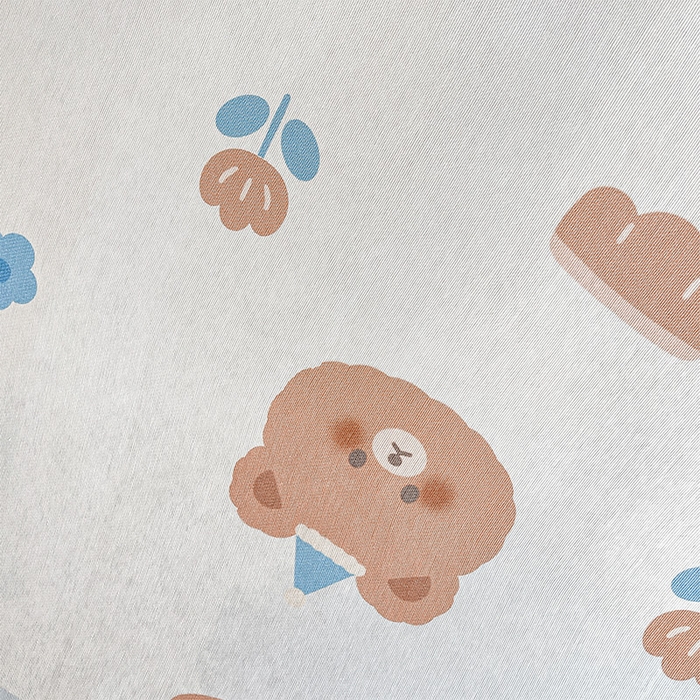 91家纺网 家纺一手货源 找家纺  （提供买家秀 爆款花型 不断货）2025新款600D小清新卡通印花冰丝枕套单品 面包小熊