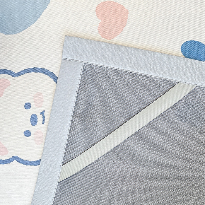 91家纺网 家纺一手货源 找家纺  （提供买家秀 爆款花型 不断货）2025新款600D小清新卡通印花冰丝凉席三件套系列 爱心小熊