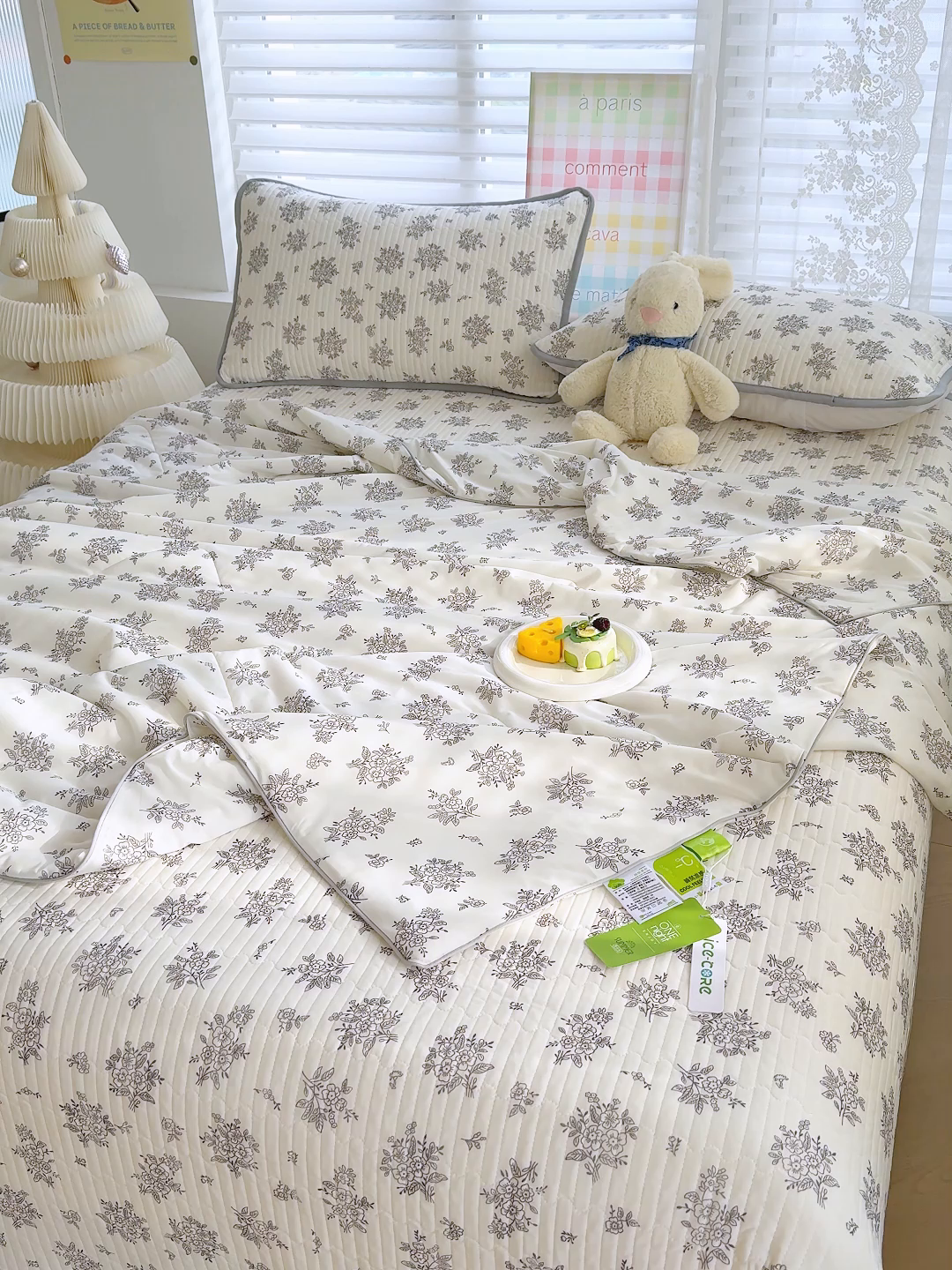 91家纺网 家纺一手货源 找家纺 赫梵茜 2025春夏新款无套路不墨迹锦氨凉感丝双面印花小冰皮夏被夏凉被空调被可机洗 茉莉青提