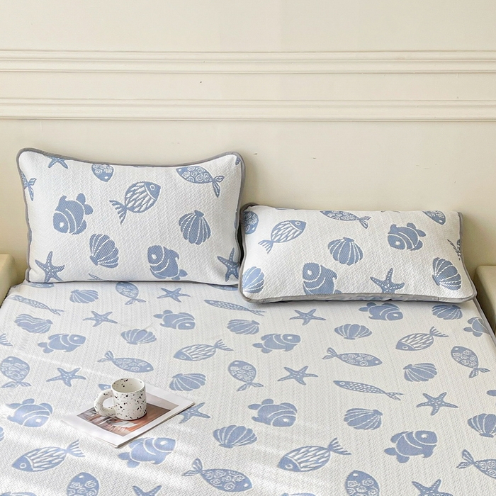 91家纺网 家纺一手货源 找家纺 （总）LIFE.丽芙 2025春夏季新品A类针织提花冰凉豆豆凉感枕头套机包边款（风格一）