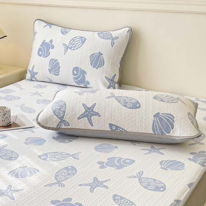 91家纺网 家纺一手货源 找家纺 （总）LIFE.丽芙 2025春夏季新品A类针织提花冰凉豆豆凉感枕头套机包边款（风格一）