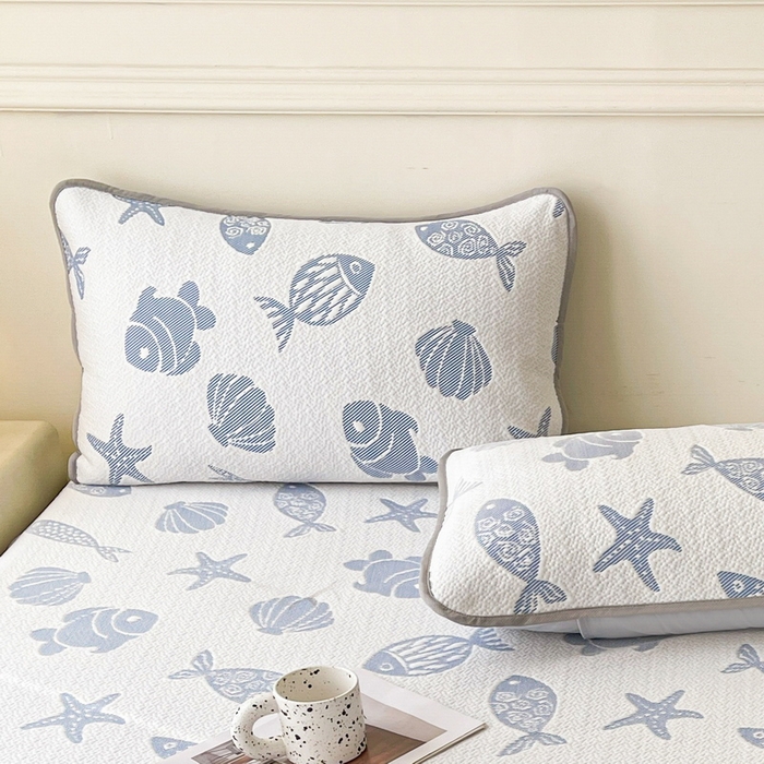 91家纺网 家纺一手货源 找家纺 （总）LIFE.丽芙 2025春夏季新品A类针织提花冰凉豆豆凉感枕头套机包边款（风格一）