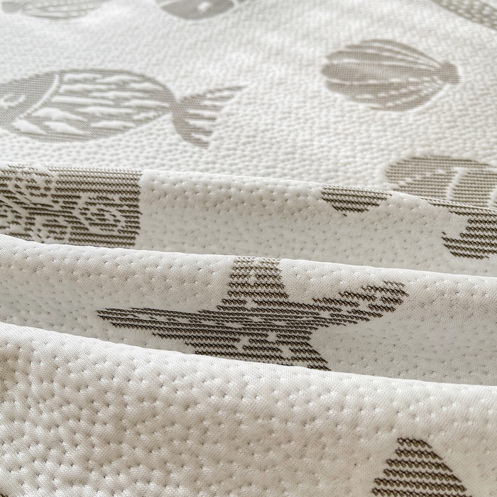 91家纺网 家纺一手货源 找家纺 LIFE.丽芙 2025春夏季新品A类针织提花冰凉豆豆凉感枕头套机包边款（风格一） 海底世界-灰