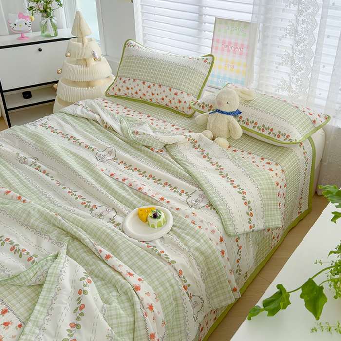 91家纺网 家纺一手货源 找家纺 赫梵茜 2025春夏新款无套路不墨迹锦氨凉感丝双面印花小冰皮夏被夏凉被空调被可机洗 青春色彩