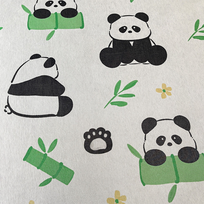 91家纺网 家纺一手货源 找家纺  （提供买家秀 爆款花型 不断货）2025新款600D小清新卡通印花冰丝凉席单件 可爱熊猫