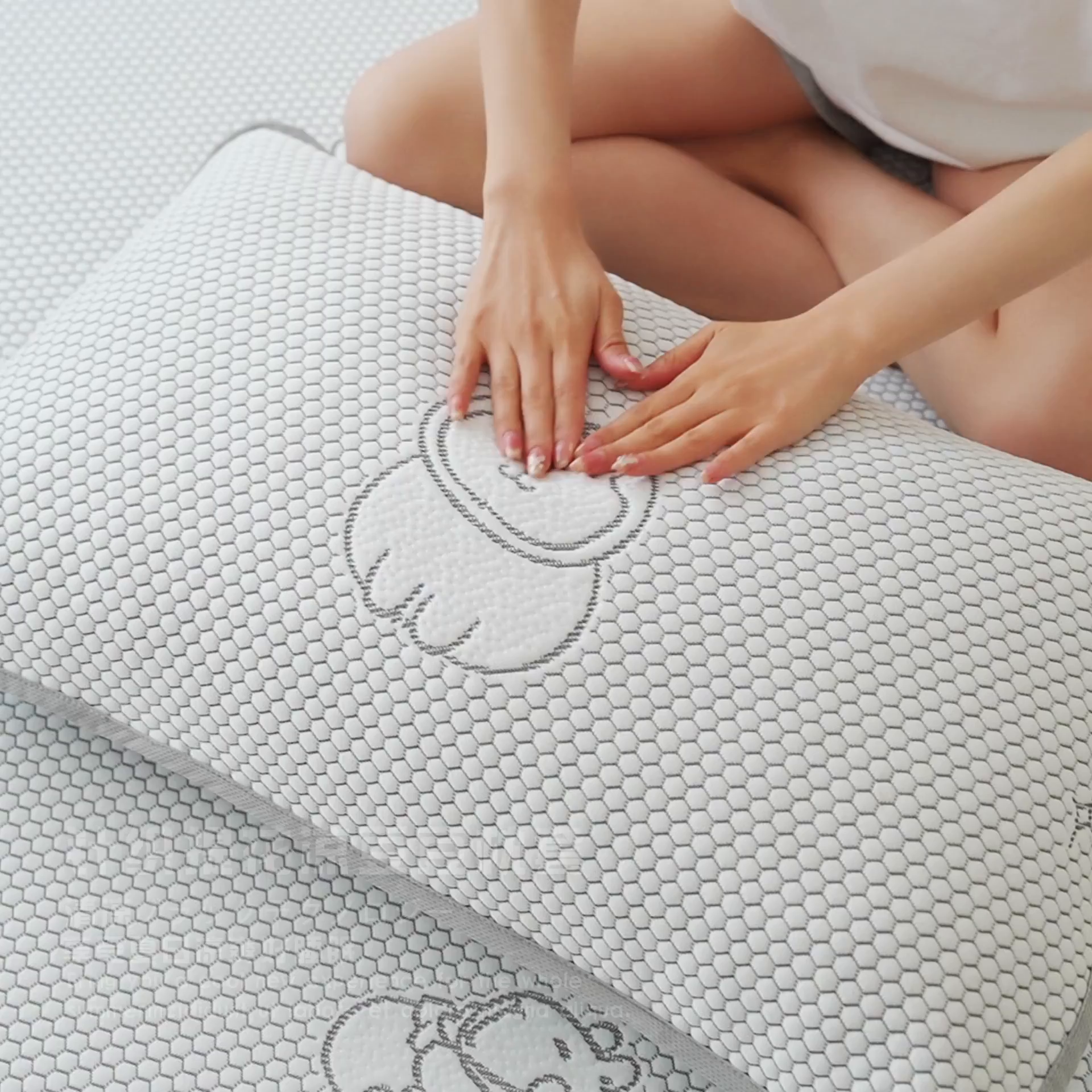 91家纺网 家纺一手货源 找家纺 LIFE.丽芙 2025春夏季新品A类针织提花冰凉豆豆凉感枕头套机包边款（风格一） 卡皮巴拉-灰