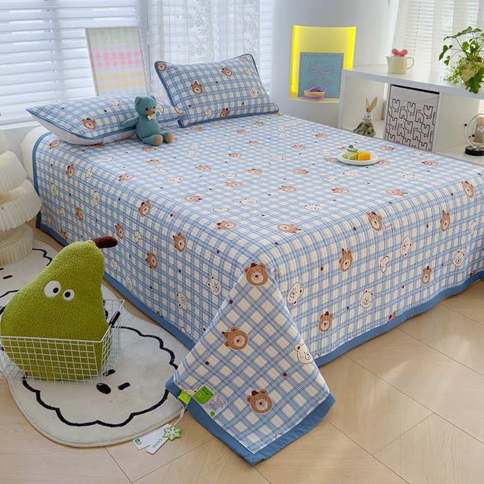 91家纺网 家纺一手货源 找家纺 赫梵茜 2025春夏新款无套路不墨迹锦氨凉感丝双面印花小冰皮夏被夏凉被空调被可机洗 熊博士