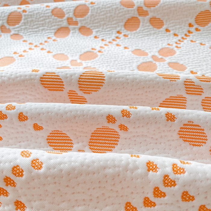 91家纺网 家纺一手货源 找家纺 LIFE.丽芙 2025春夏季新品A类针织提花冰凉豆豆凉感枕头套机包边款（风格一） 维塔-橘