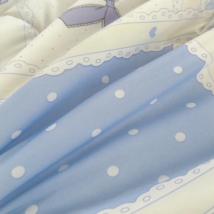 91家纺网 家纺一手货源 找家纺 赫梵茜 2025春夏新款锦氨凉感丝冰皮软席床盖夏被夏凉被空调被四件套 俏皮小熊-蓝