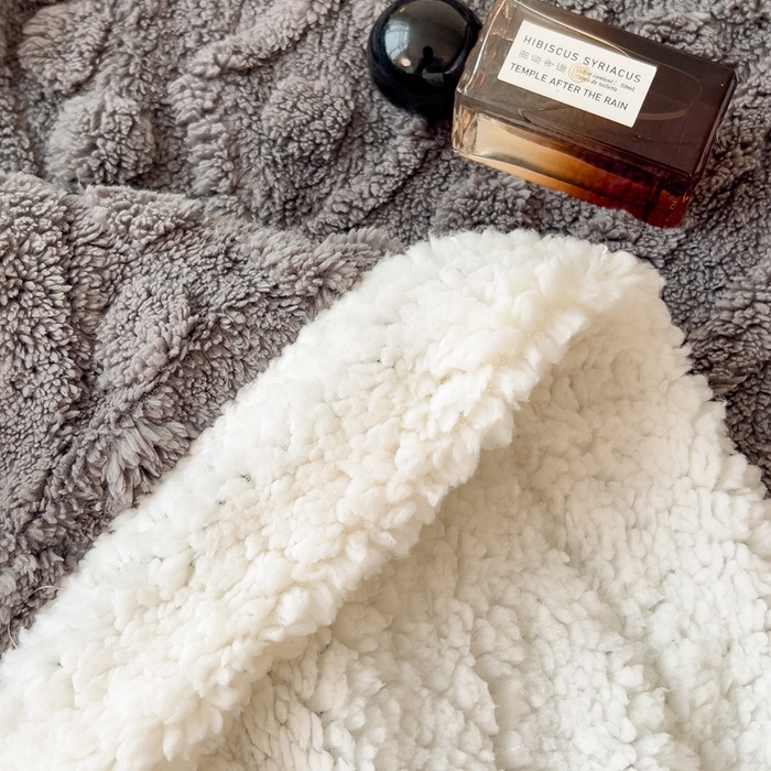 91家纺网 家纺一手货源 找家纺 高克重双层加厚塔芙绒毛毯双面绒盖毯沙发毯跨境外贸出口休闲毯子 欧式-高级灰