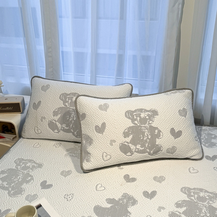 91家纺网 家纺一手货源 找家纺 （总）LIFE.丽芙 2025春夏季新品A类针织提花冰凉豆豆凉感枕头套机包边款（风格二）