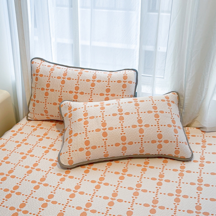 91家纺网 家纺一手货源 找家纺 （总）LIFE.丽芙 2025春夏季新品A类针织提花冰凉豆豆凉感枕头套机包边款（风格二）