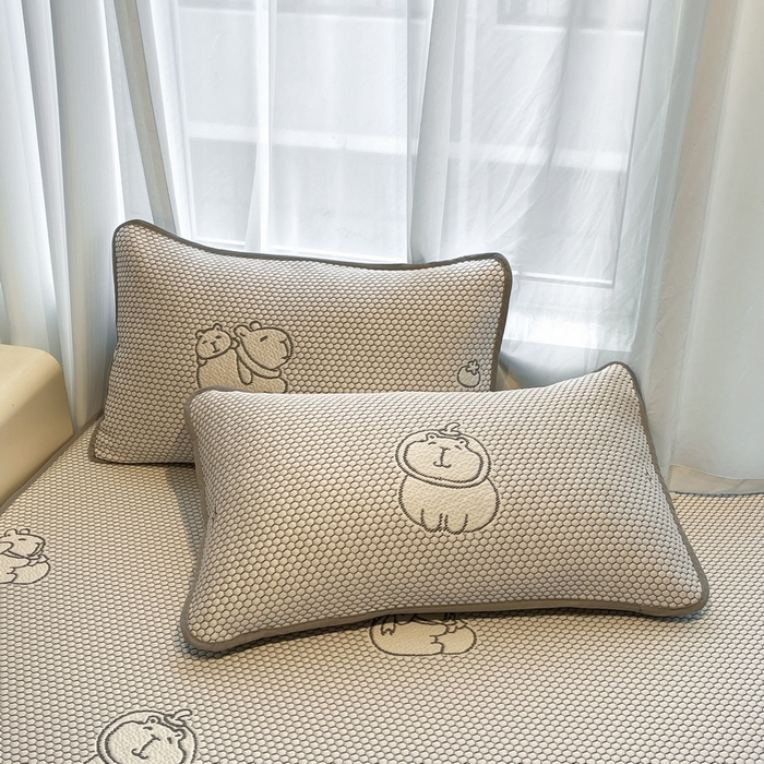 91家纺网 家纺一手货源 找家纺 （总）LIFE.丽芙 2025春夏季新品A类针织提花冰凉豆豆凉感枕头套机包边款（风格二）