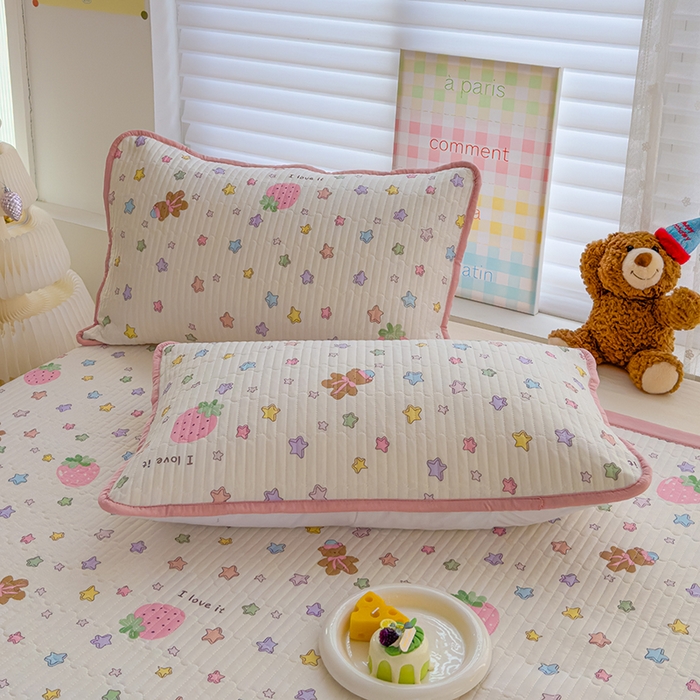 91家纺网 家纺一手货源 找家纺 赫梵茜 2025春夏新款锦氨凉感丝冰皮软席床盖夏被夏凉被空调被四件套 甜美日记