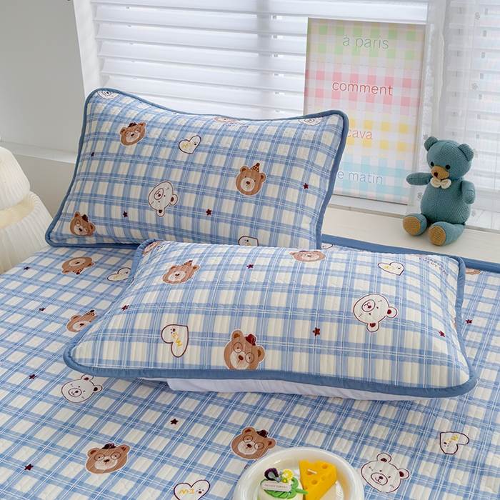 91家纺网 家纺一手货源 找家纺 赫梵茜 2025春夏新款锦氨凉感丝冰皮软席床盖夏被夏凉被空调被四件套 熊博士