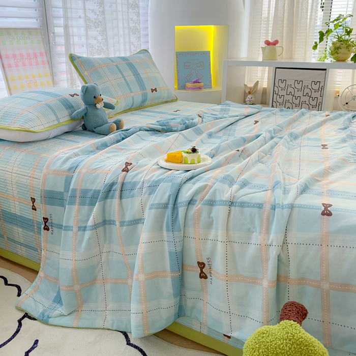 赫梵茜 2025春夏新款锦氨凉感丝冰皮软席床盖夏被夏凉被空调被四件套 雅阁