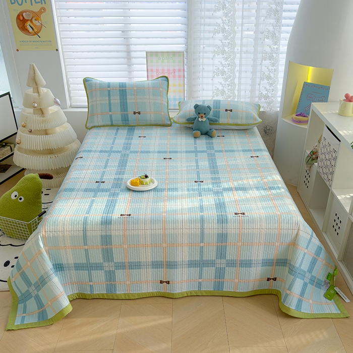 91家纺网 家纺一手货源 找家纺 赫梵茜 2025春夏新款锦氨凉感丝冰皮软席床盖夏被夏凉被空调被四件套 雅阁