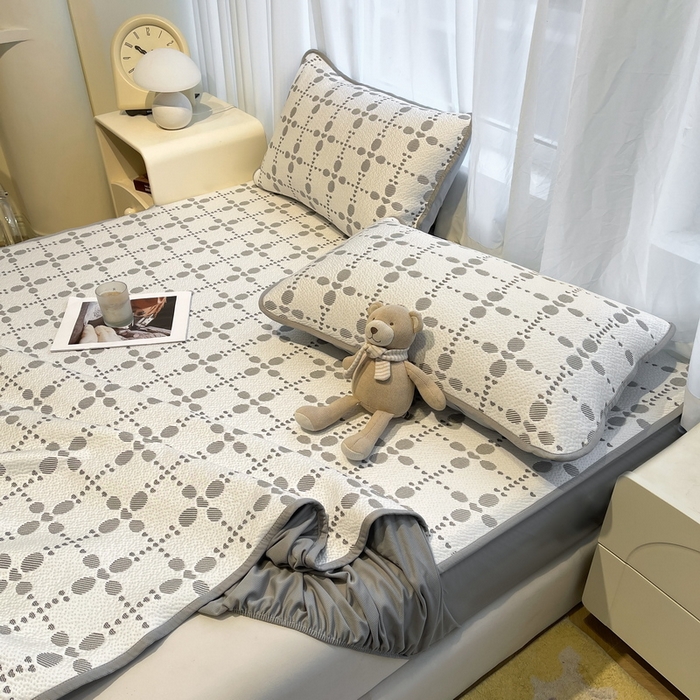 91家纺网 家纺一手货源 找家纺 LIFE.丽芙 2025春夏季新品A类针织提花冰凉豆豆凉感枕头套机包边款（风格二） 维塔-灰