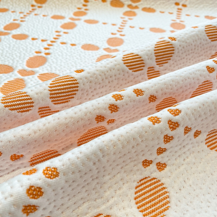 91家纺网 家纺一手货源 找家纺 LIFE.丽芙 2025春夏季新品A类针织提花冰凉豆豆凉感枕头套机包边款（风格二） 维塔-橘