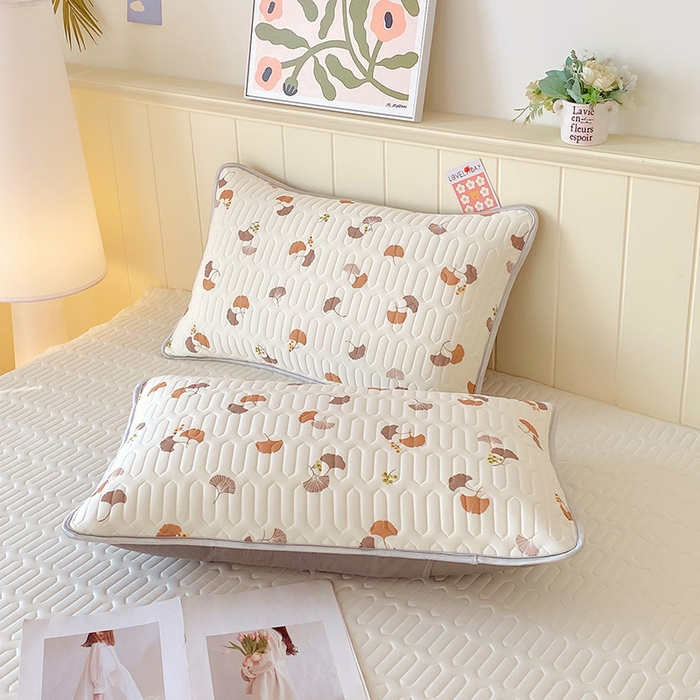 91家纺网 家纺一手货源 找家纺 雨彤家纺 2025年新款A类凉感丝乳胶单人枕套 自然之韵