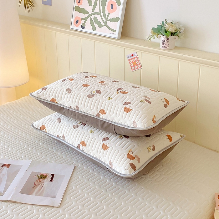 91家纺网 家纺一手货源 找家纺 雨彤家纺 2025年新款A类凉感丝乳胶单人枕套 自然之韵