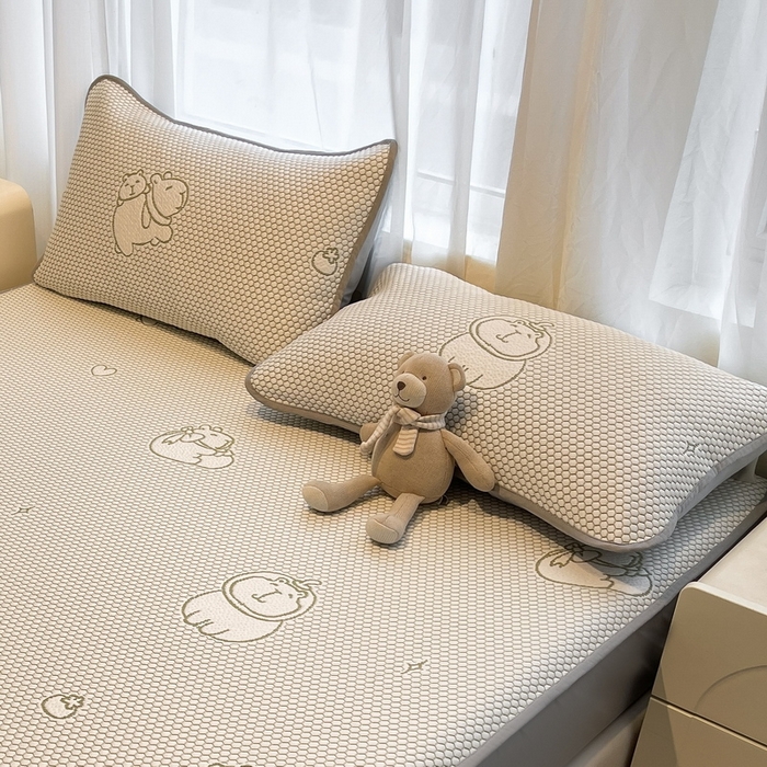 91家纺网 家纺一手货源 找家纺 LIFE.丽芙 2025春夏季新品A类针织提花冰凉豆豆凉感枕头套机包边款（风格二） 卡皮巴拉-绿