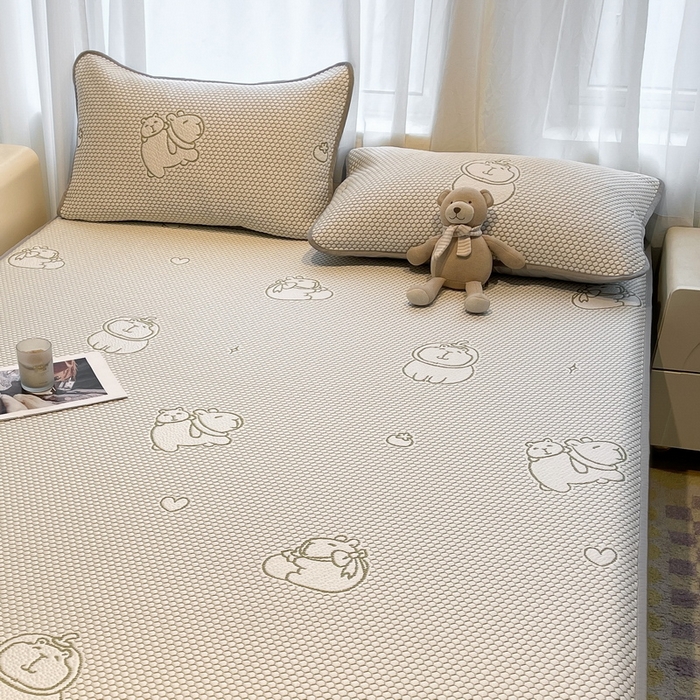 91家纺网 家纺一手货源 找家纺 LIFE.丽芙 2025春夏季新品A类针织提花冰凉豆豆凉感枕头套机包边款（风格二） 卡皮巴拉-绿