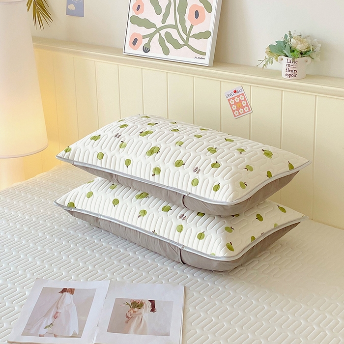 91家纺网 家纺一手货源 找家纺 雨彤家纺 2025年新款A类凉感丝乳胶单人枕套 果香四溢