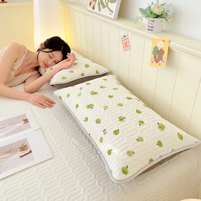 91家纺网 家纺一手货源 找家纺 雨彤家纺 2025年新款A类凉感丝乳胶单人枕套 果香四溢