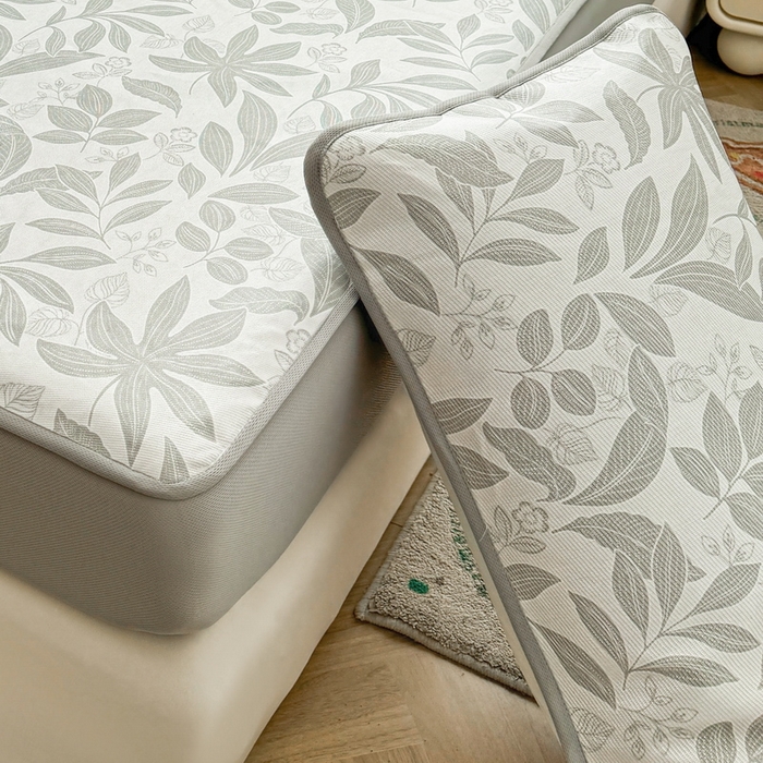 91家纺网 家纺一手货源 找家纺 LIFE.丽芙 2025春夏季新品数码印花冰藤加厚枕头套机包边款（风格一） 绿茵