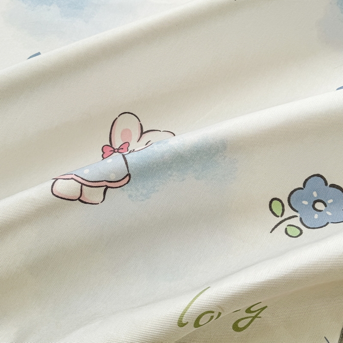 91家纺网 家纺一手货源 找家纺 LIFE.丽芙 2025春夏季新品数码印花冰藤加厚枕头套机包边款（风格一） 安妮兔