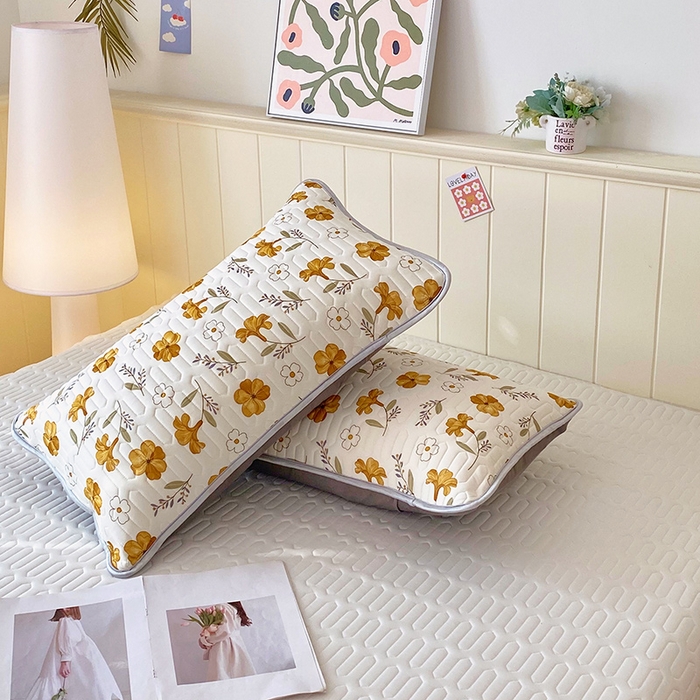 91家纺网 家纺一手货源 找家纺 雨彤家纺 2025年新款A类凉感丝乳胶单人枕套 花开盛世