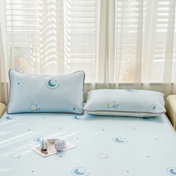 91家纺网 家纺一手货源 找家纺 LIFE.丽芙 2025春夏季新品数码印花冰藤加厚枕头套机包边款（风格一） 星辰