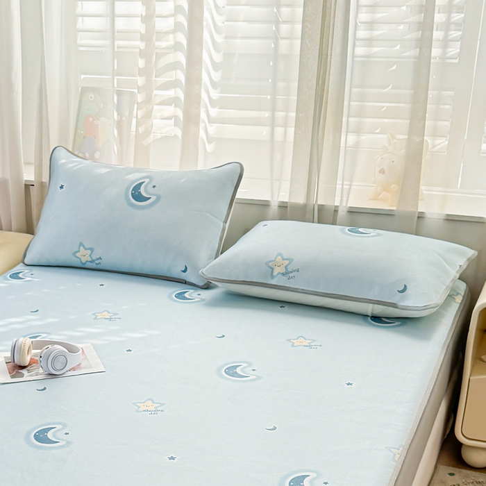 91家纺网 家纺一手货源 找家纺 LIFE.丽芙 2025春夏季新品数码印花冰藤加厚枕头套机包边款（风格一） 星辰