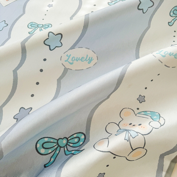 91家纺网 家纺一手货源 找家纺 LIFE.丽芙 2025春夏季新品数码印花冰藤加厚枕头套机包边款（风格一） 甜梦小熊